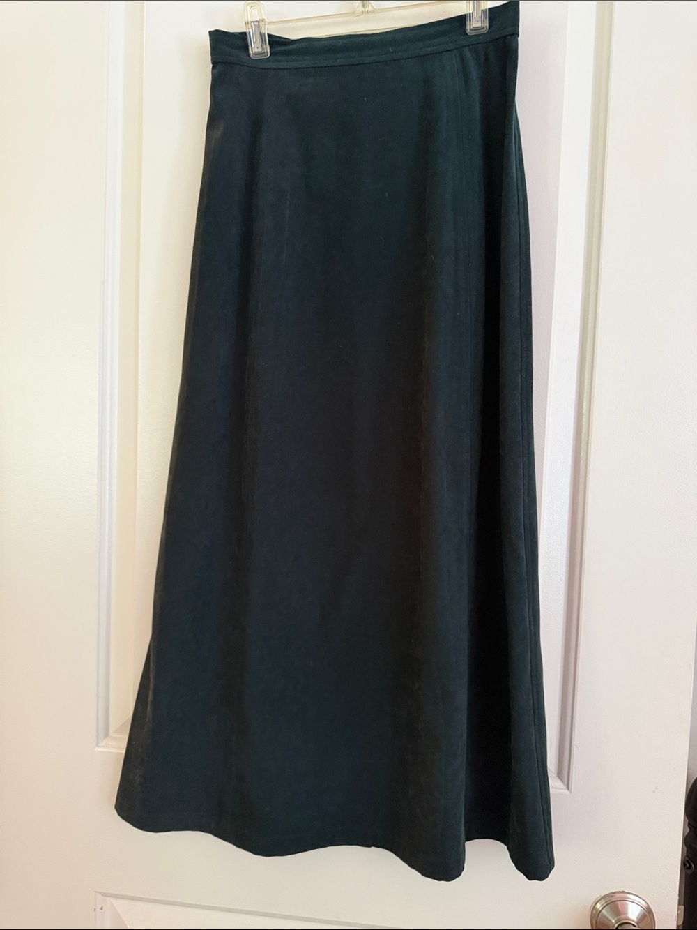 Talbots Green Long Skirt Suede Velvet Feel 2P